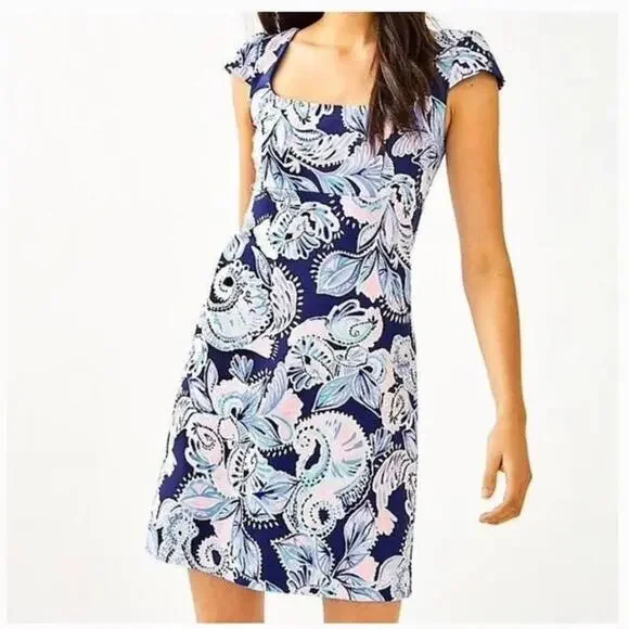 Lilly Pulitzer Laurent Dress High Tide Navy Holy Flockamolie Women’s size 2 - Picture 13 of 13